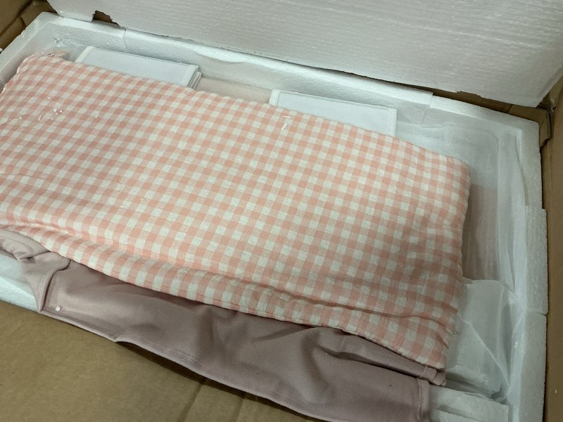 Condition photo showing Good Condition for ROBUD Baby Doll Crib, Wooden Doll Bed with Storage and Bedding, of Toy Baby Crib to Kids, Pink Baby Doll Beds Suit for Dolls Under 22 Inches