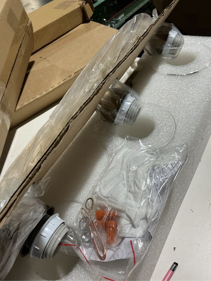 Condition photo showing Good Condition for Stainless Steel Milk Glass Vanity Lights for Bathroom, 3 Light Brass Bathroom Light Fixtures Over Mirror, Ceramic E26 Sockets Wall Mounted Brass 3 Light