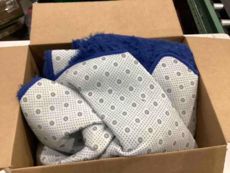 Condition photo showing Good Condition for OLANLY 5x8 Machine Washable Large Area Rugs for Living Room, Bedroom, Soft Fluffy Shaggy Bedside Rug, Indoor Floor Carpet for Kids Girls and Boys, Dorms, Nursery, Home Decor Aesthetic, Navy Blue 5x8 ft Navy Blue