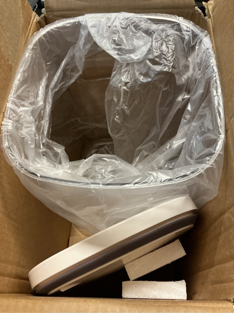 Condition photo showing As Is for tbmax large rice container 25 lbs with easy-carrying handles -12.7 qt flour storage container with pop up lid & hanging hooks for cleaner use, airtight food storage bin for kitchen organization