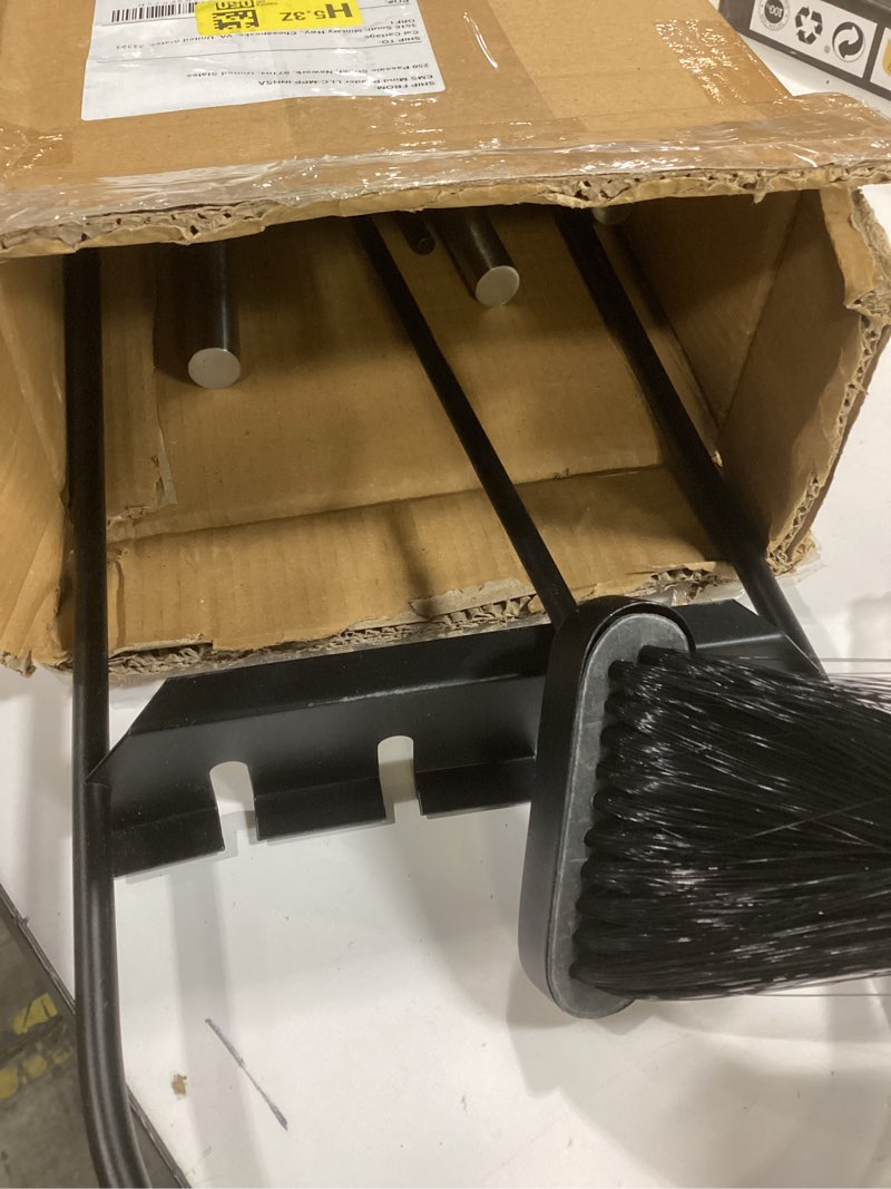 Condition photo showing Good Condition for Mind Reader Fireplace Set with Stand, Brush, Shovel Scoop, Poker, Tongs, Durable Steel, 9"L x 6"W x 26.25"H, 4 Pcs, Silver