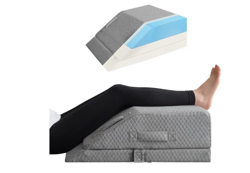 KingPavonini Adjustable Leg Elevation Pillows for Swelling, Cooling Gel Memory Foam Wedge Pillows for after Surgery, Sciatica Back Knee Hip Ankles Pain Relief