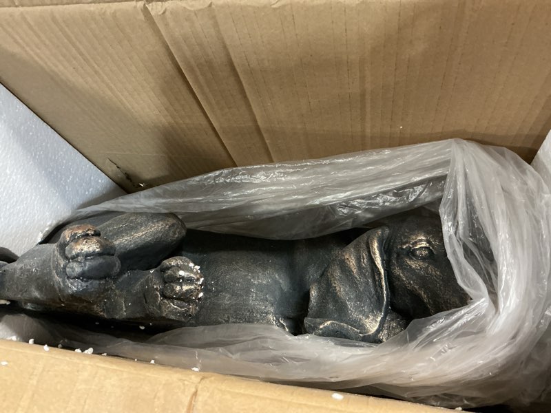 Condition photo showing Good Condition for lc lcdecohome garden statue outdoor decorations dog-figurine - sleeping dog sculptures resin sculpture for patio lawn yard porch ornament garden gift 22.25*12.5*5.5