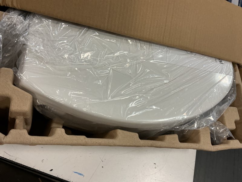 Condition photo showing Good Condition for elongated raised toilet seat for seniors, 3" height, heavy duty slow close elevated toilet seat with never loosen hinges, fits most elongated toilets (white 18.5") (raised toilet seat)