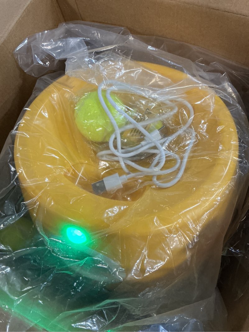 Condition photo showing As Is for AutomaticDog Ball Launcher,10-30 FT Distance, USB Rechargeable Ball Thrower, LED Indicator Dog Toy, Included 6 Mini Tennis Balls (2") for Small Dogs Orange NOrange-6 balls(2")