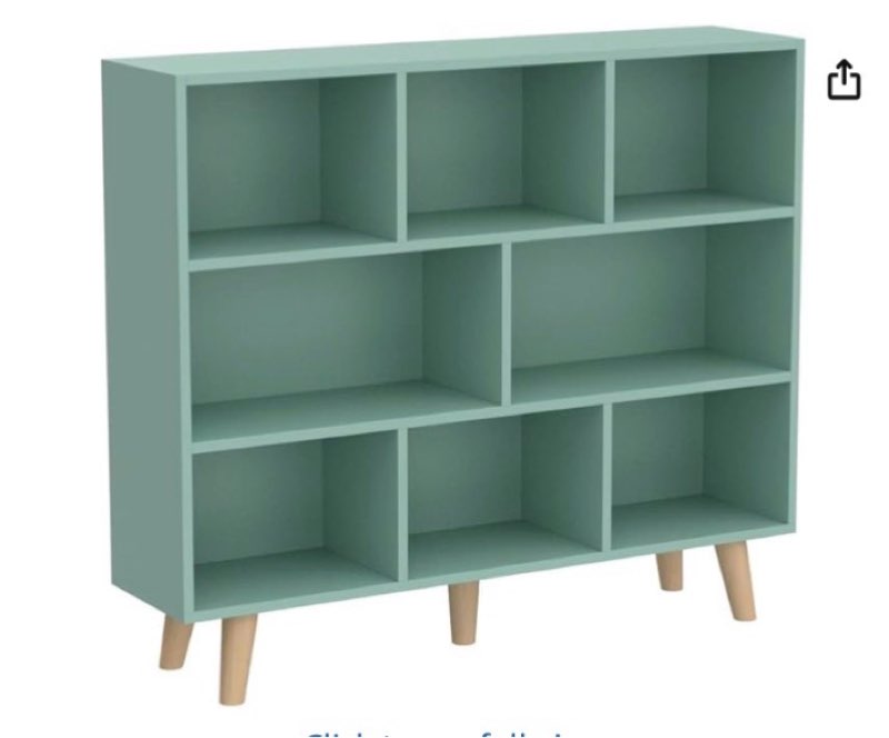 iotxy wooden open shelf bookcase - 3-tier floor standing display cabinet rack with legs, 8 cubes boo