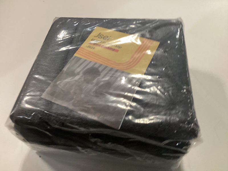 Condition photo showing New/Like New for JSEI Non-Slip Bathroom Rugs, Self Adhesive No Sliding Bath Rugs Set of 2, Machine Washable Absorbent Bath Mat Set for Tub Shower & Single Sink 24”x36”+24”x60”, Dark Grey, Diamond Pattern Dark Grey 24''x36''+24''x60''(Diamond Pattern)