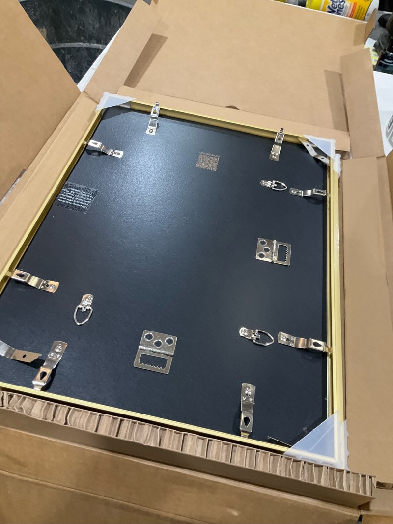 Homeforia 12x16 Picture Frame Gold, High End Metal 12x16 Poster Frames with Mat 9x12 for Photo, 12 x