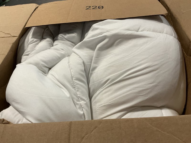 Condition photo showing As Is for L LOVSOUL Down Alternative Comforter King Size Duvet Insert,All Season Duvet Insert with Corner Tabs,White Comforter King 106x90Inches King White