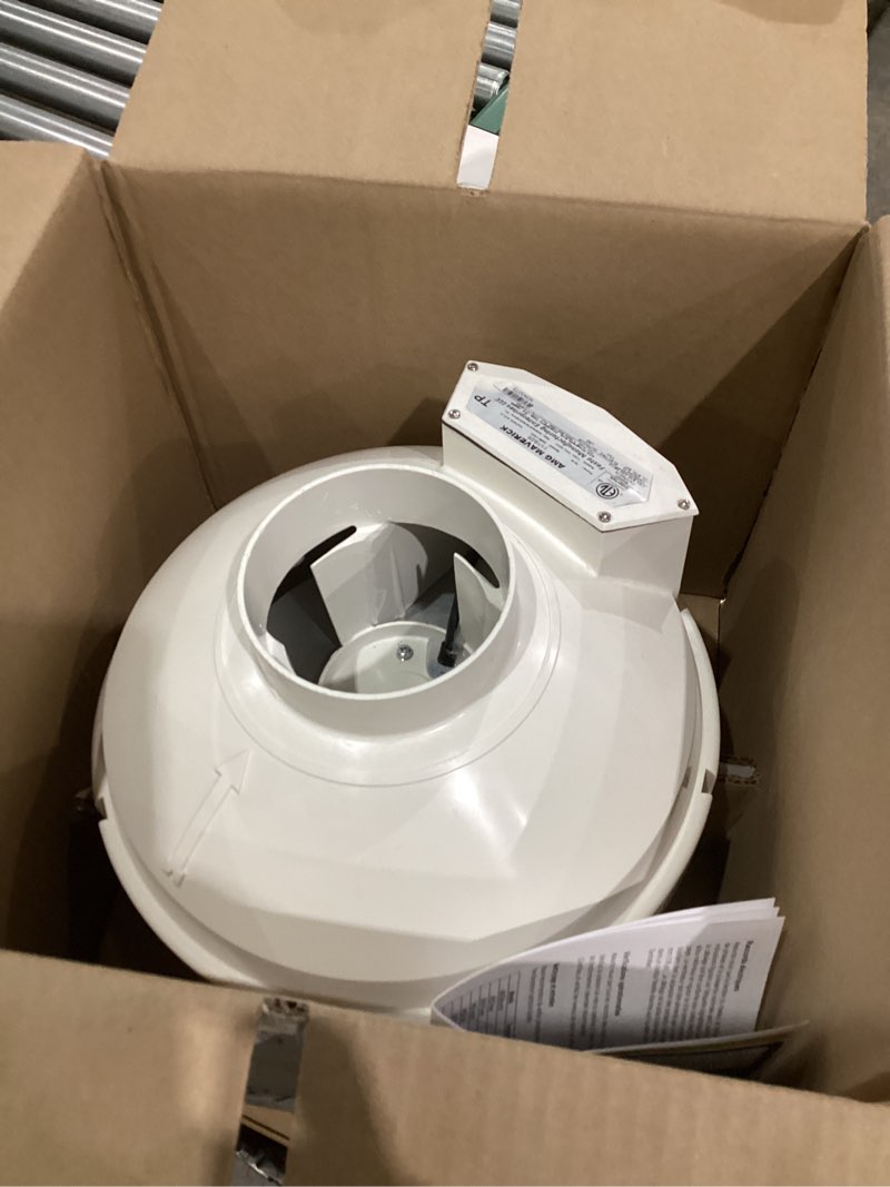 Condition photo showing Good Condition for Festa AMG Maverick Radon Fan - Quiet and Energy Efficient 260 CFM Radon Mitigation System Inline Duct Fan - 4" Electric Inline - Made with Sturdy Glass Reinforced Poly-Resin – White