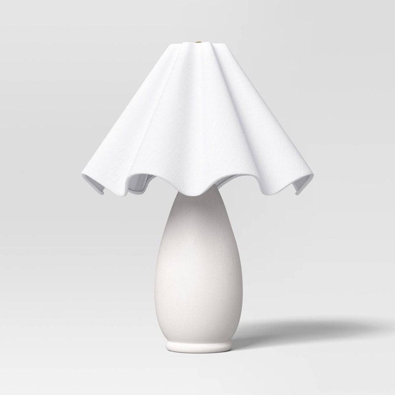 wavy shade collection with ceramic base table lamp white - threshold™