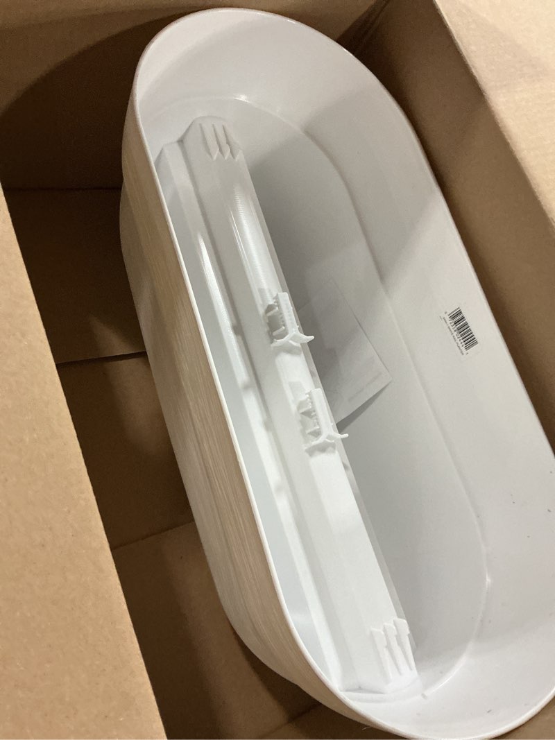 Condition photo showing Good Condition for bloomers railing planter with drainage holes – 24" weatherproof resin planter – polyethylene plastic - white white 24.3 × 10.5 × 9.5 inches