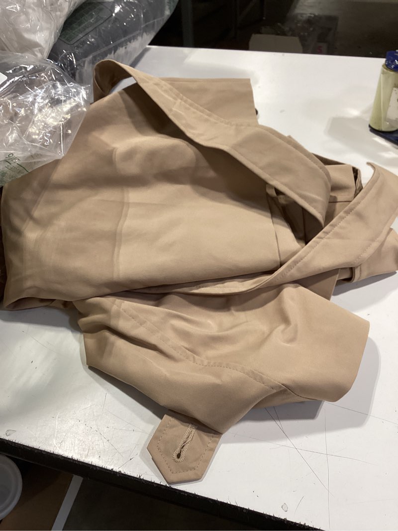 Condition photo showing Good Condition for muchpow womens cropped trench coat casual double breasted work office short crop coats jacket with belt khaki medium