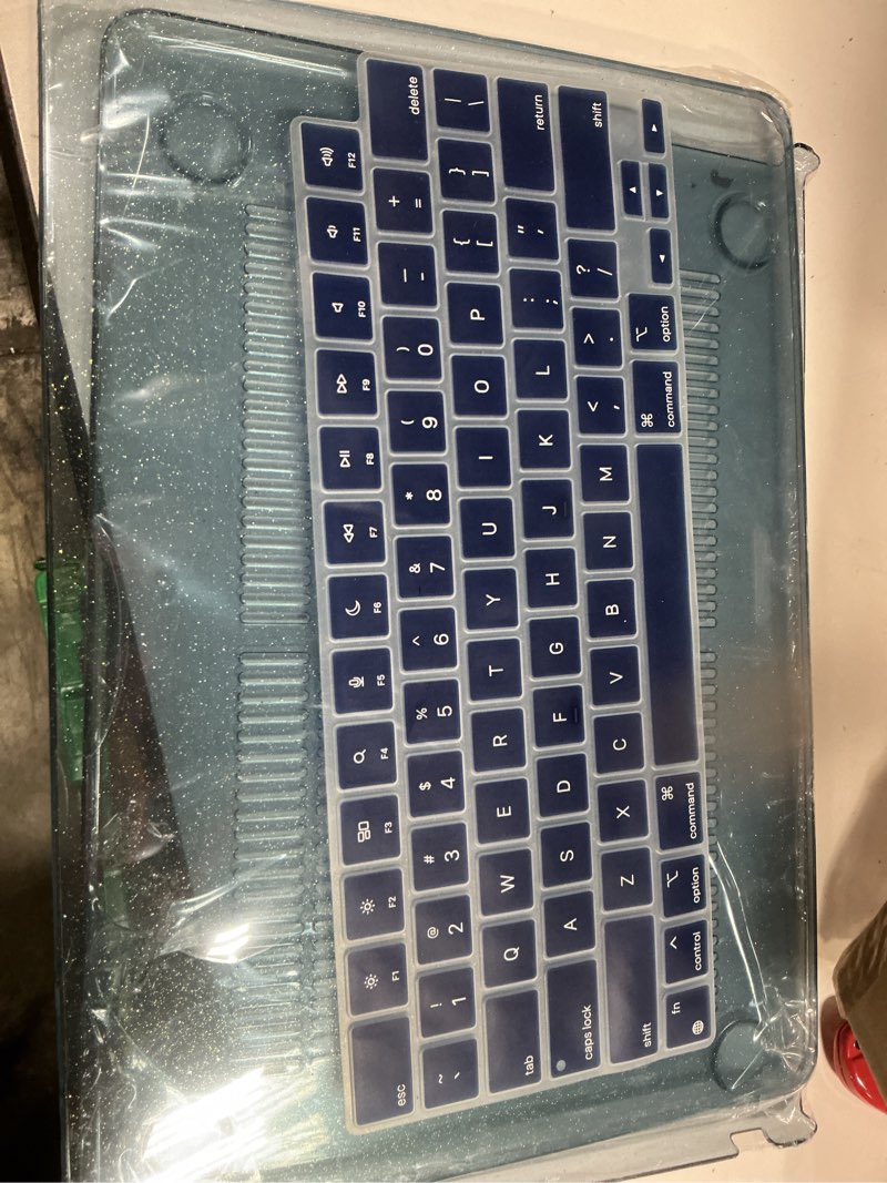 Condition photo showing New/Like New for EooCoo Case Compatible with MacBook Air 13 inch 2026 2025-2022 Release M4 M3 M2 A3240 A3113 A2681, Glitter Hard Shell&Keyboard Skin Cover&Screen Protector for Mac Air 13.6 inch Case, Sparkly Midnight Glitter Midnight