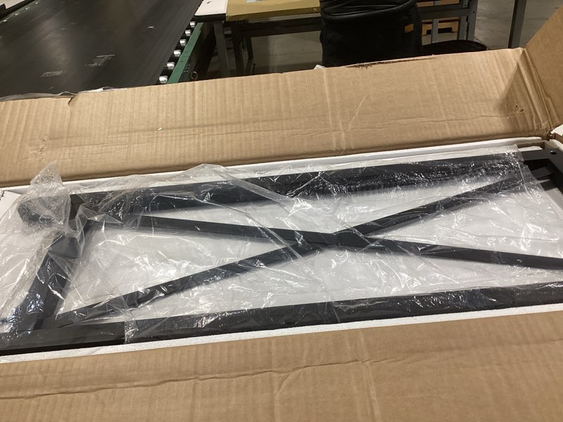 Condition photo showing Good Condition for SUPERJARE 70 Inch Console Table with Outlets and USB-C Port, Extra Long Behind Couch Sofa Table with X-Shaped Design, Narrow for Entryway, Living Room, Metal Frame, Wooden Top, Grey Grey 11.8"D x 70.9"W x 31.5"H