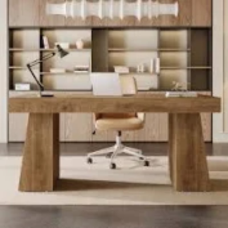 (Incomplete) Wolbach 55 Inches Executive Desk with Double Trapezoid Base