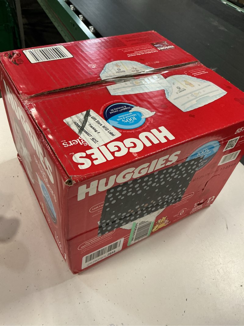 Condition photo showing New/Like New for huggies size newborn diapers, little snugglers baby diapers, size newborn (up to 10 lbs), 144 count, packaging may vary newborn 144