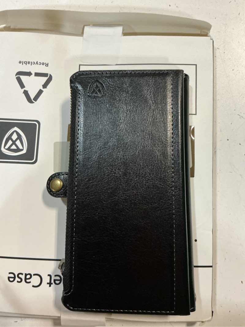 Condition photo showing Good Condition for xcasebar for iphone 12 pro max 6.7" wallet case with zipper credit card holder?rfid blocking?, flip folio book pu leather phone case shockproof cover women men for apple 12 pro max case black