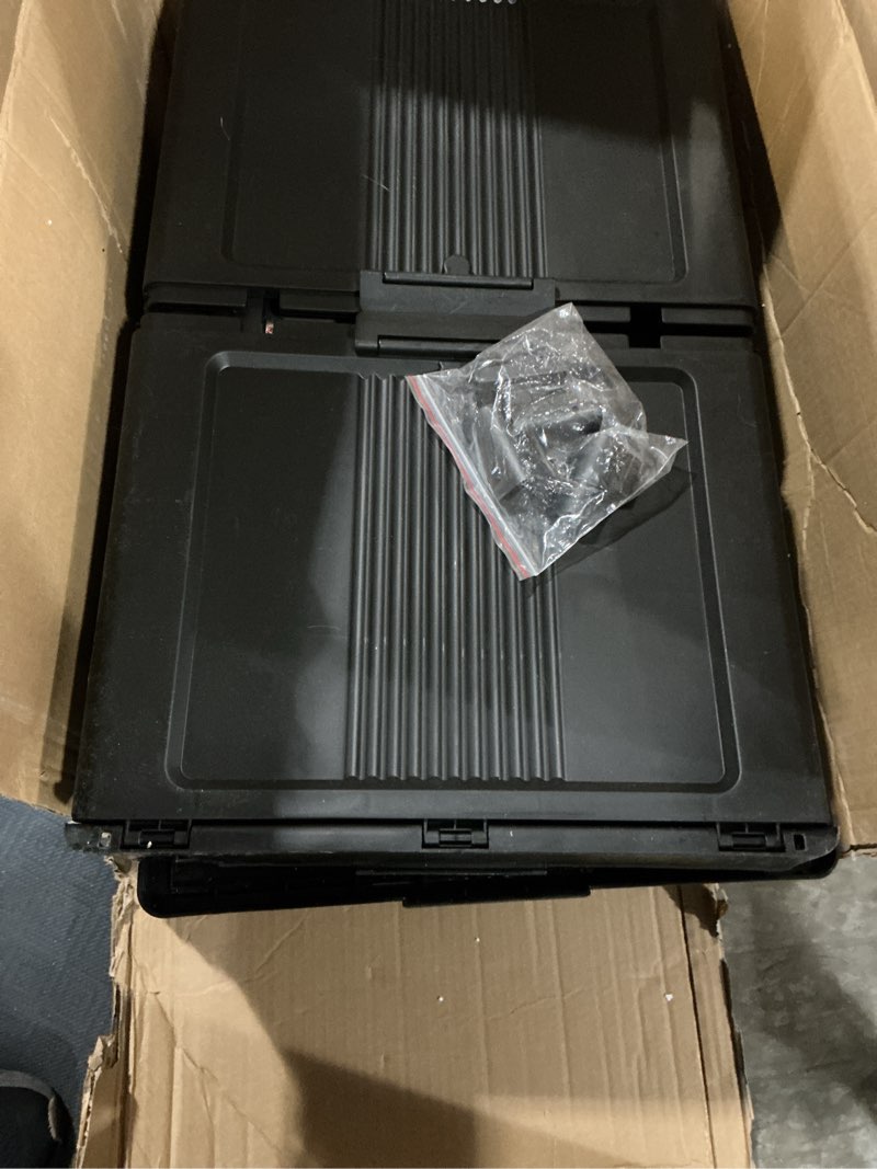 Condition photo showing As Is for sailun 508qt extra large stackable storage bins folding collapsible storage bins with lid, closet organizers and storage box with door black 28" w x 17" d x 61" h 4 pack-28" w x 17" d x 61" h black