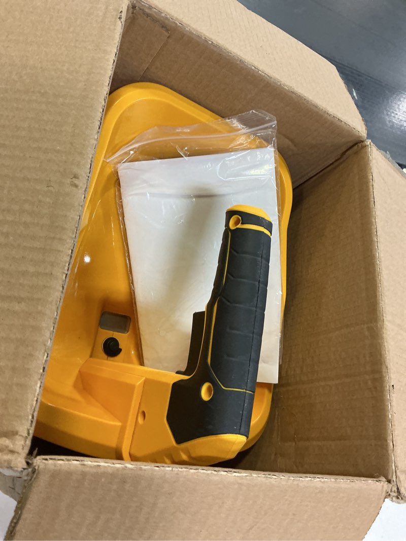 Condition photo showing As Is for Danero Handheld Power Spreader Compatible with Dewalt 20V Battery(Tool Only), Cordless Seed Spreader Available Year-Round, Electric Lawn Spreaders for Grass Seed, Fertilizer, Salt, Ice Melt, Feed Yellow