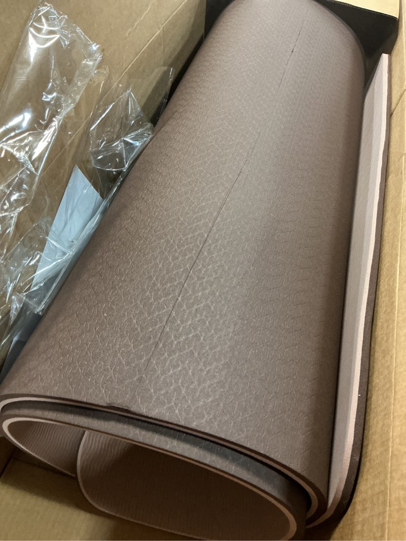 Condition photo showing As Is for 10mm0.4"tpe yoga mat thick wide large for home workout carrying strap brown