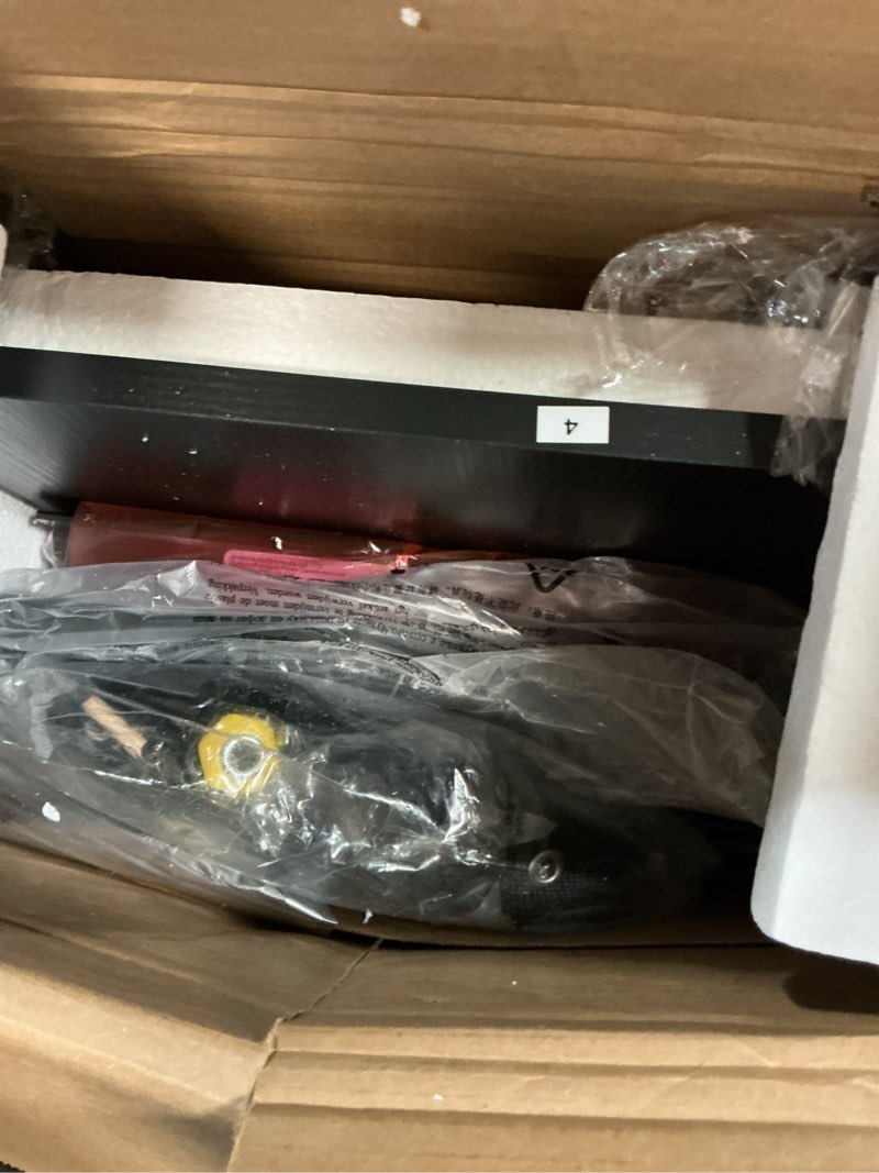 Condition photo showing As Is for huuger 70 inch tv stand for 75, 80 inch tv, 11 drawer long dresser with power outlets and led lights, entertainment center with storage, black dresser with pu leather surface 13"d x 70.9"w x 26.8"h black