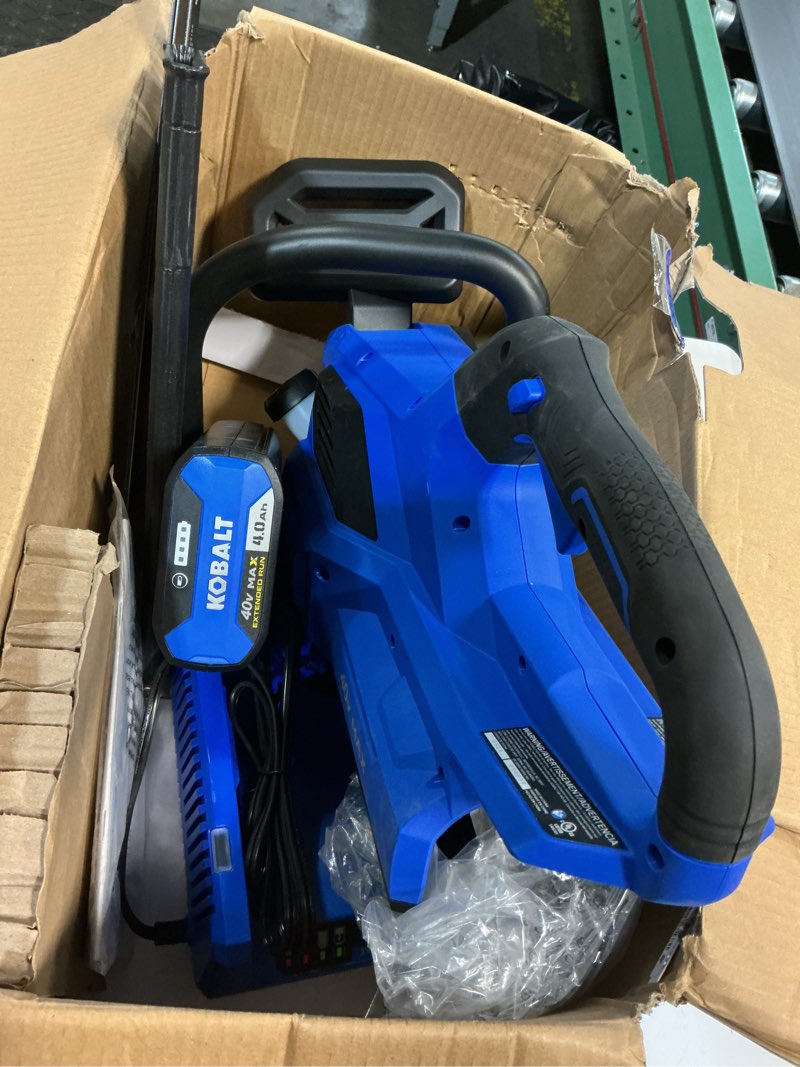 Condition photo showing As Is for kobalt 24-volt cordless brushless variable 17-piece oscillating multi-tool kit with soft case (included charger not included)
