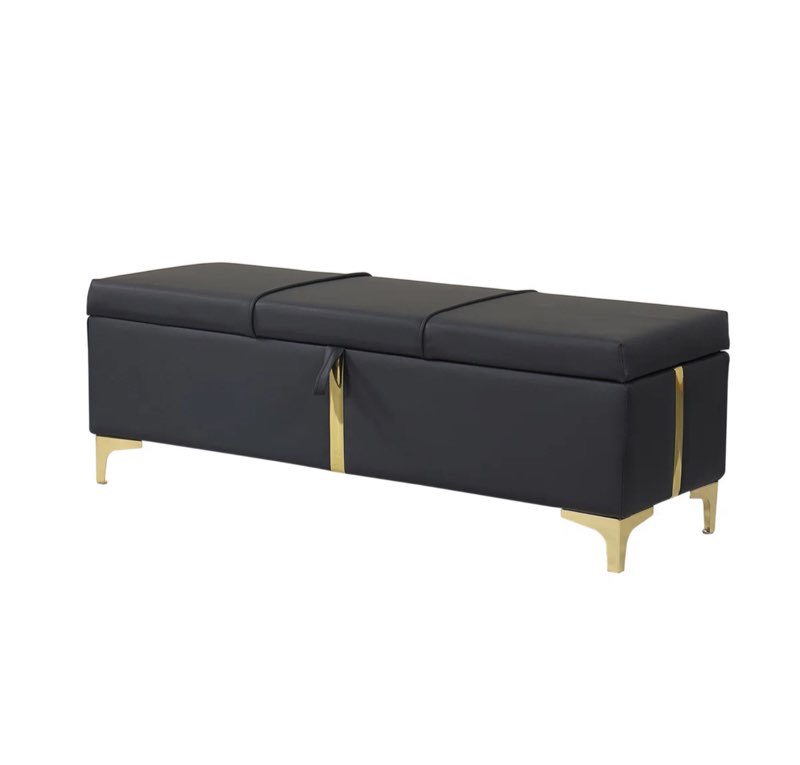 Storage Ottoman, Black Incorrect