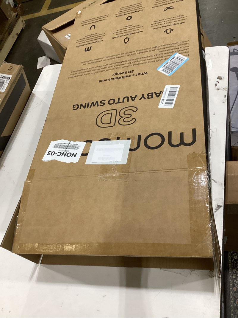 Condition photo showing As Is for Momcozy CocoSway Baby Swing, Electric Swing for Infants with 180° Rotating Seat, 6 Soothing Sway Motions & 4 Speeds, Remote & Touchscreen, 8 Preset Lullabies, Grey