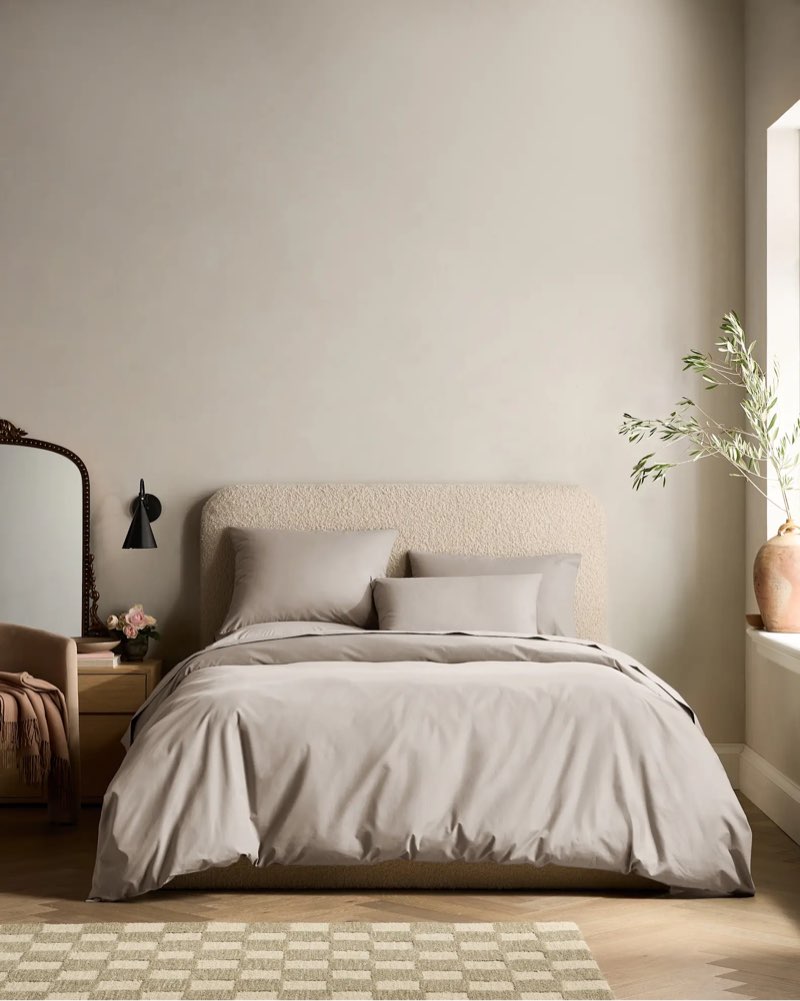 organic crisp percale duvet cover solid: dove size: king/cal king quinse