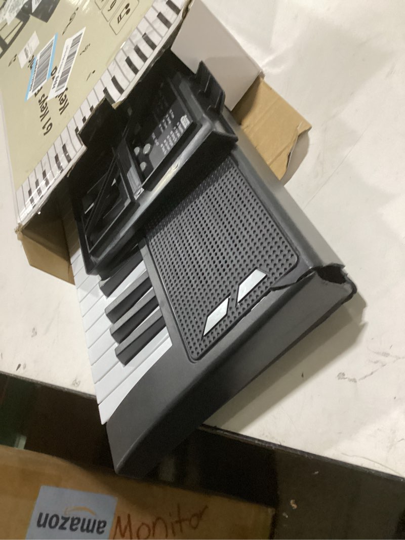 Condition photo showing As Is for 61 key piano keyboard?keyboards piano with Built-In Speaker Microphone, Sheet Music Stand and Power Supply, Portable Electronic Keyboard Piano for Beginners