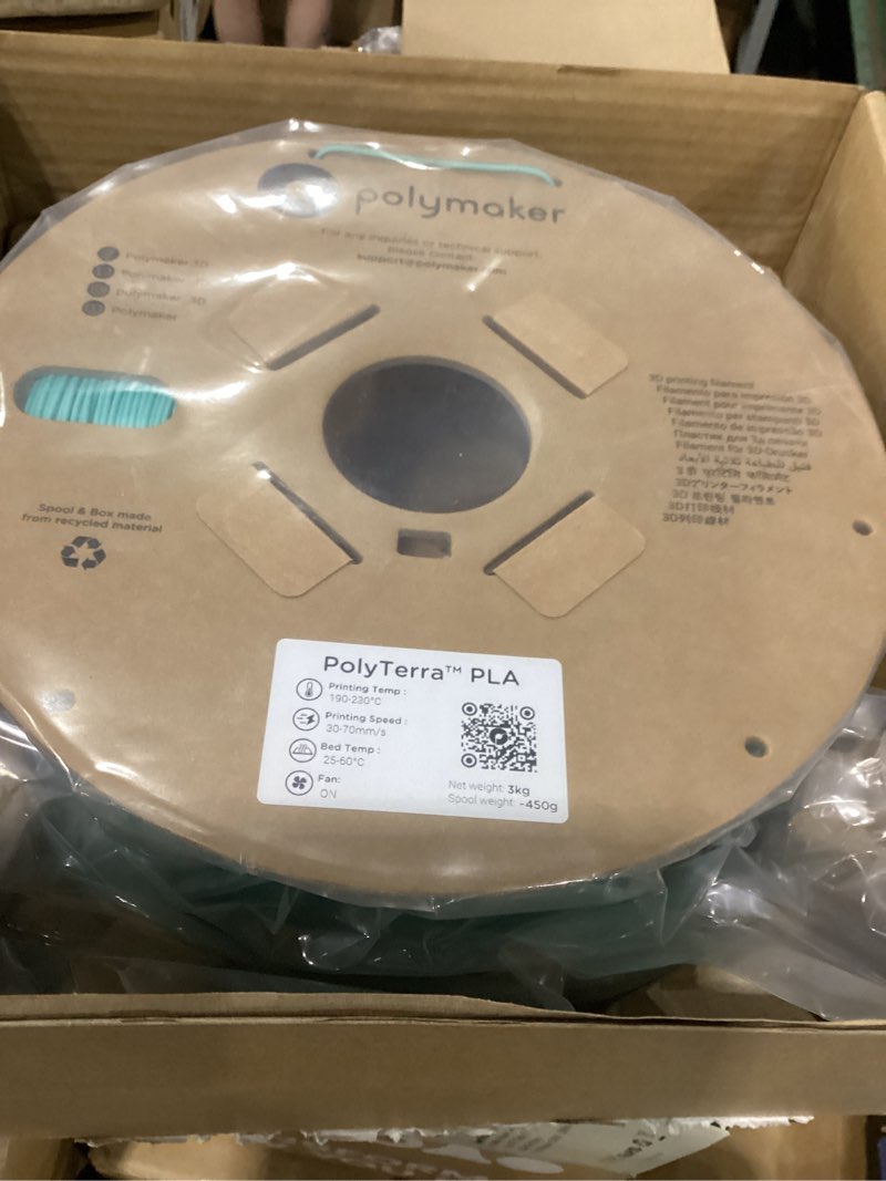 Condition photo showing New/Like New for polymaker matte pla filament 1.75mm, 3kg, arctic teal | high speed 3d printing filament fits for most fdm 3d printers, smooth finish & hide layer lines, accuracy +/- 0.02mm