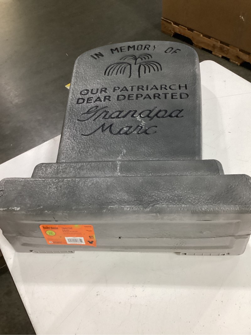 Condition photo showing As Is for disney 2-ft the haunted mansion grandpa marc blow mold tombstone