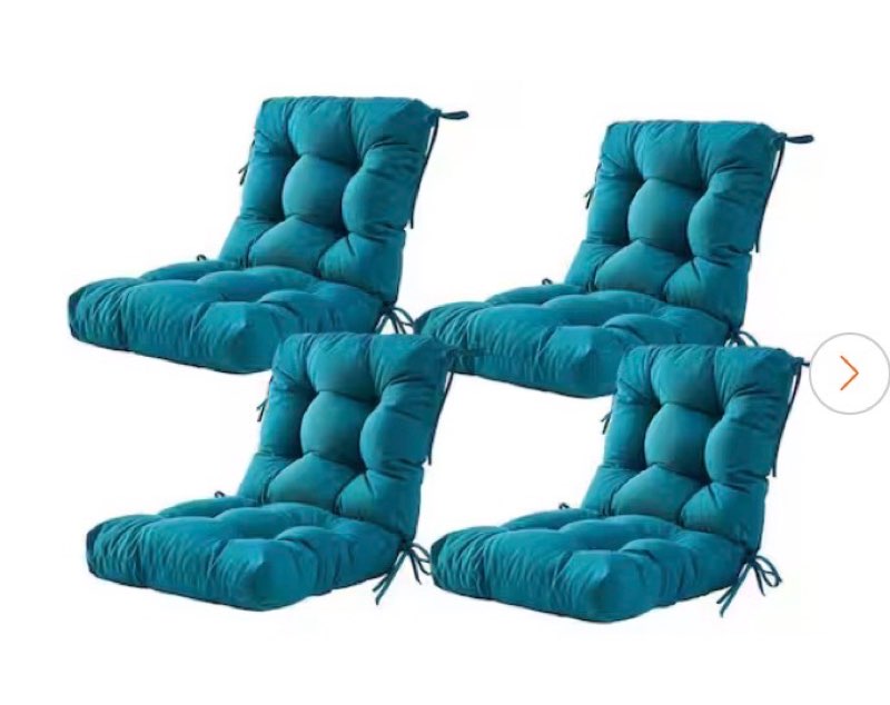 seat/back outdoor chair cushion patio cushion tie tufted replacement for patio furniture 20 in. x20 in. x4 in. ,set of 4