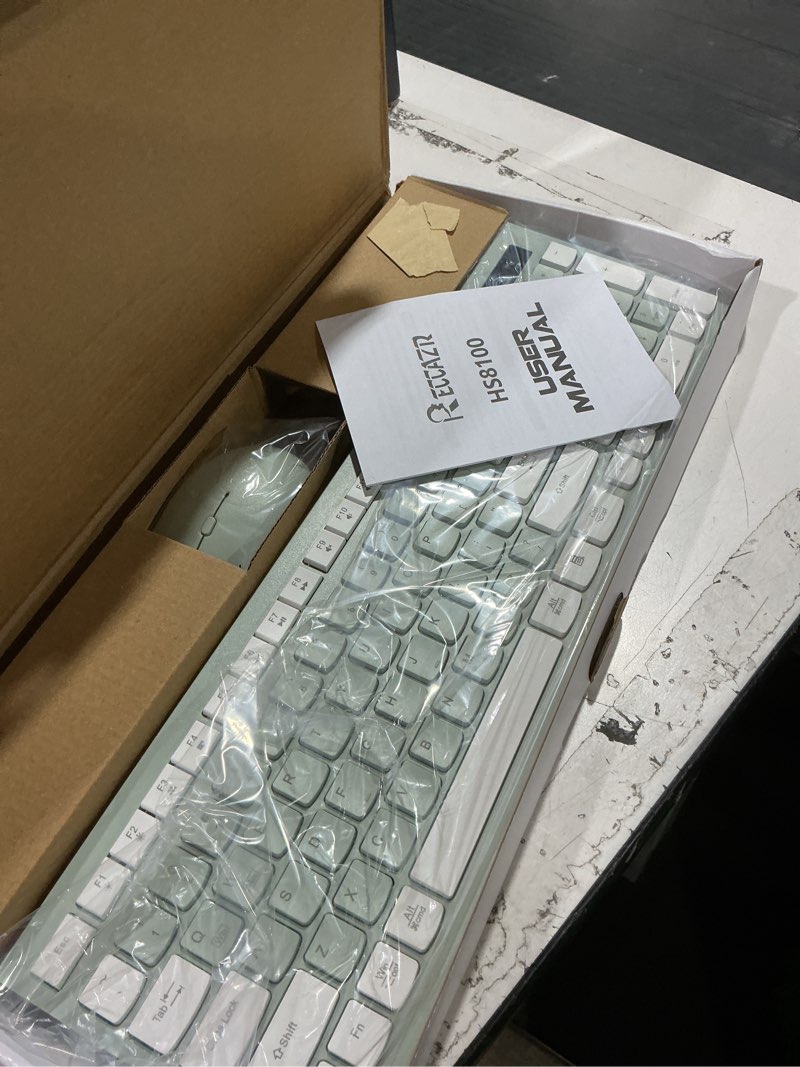 Condition photo showing Good Condition for wireless keyboard and mouse combo, full-sized wireless keyboard and adjustable dpi mouse, 2.4ghz usb receiver, silent keyboard and mouse for pc, windows, mac, desktop, laptop (avocado green)