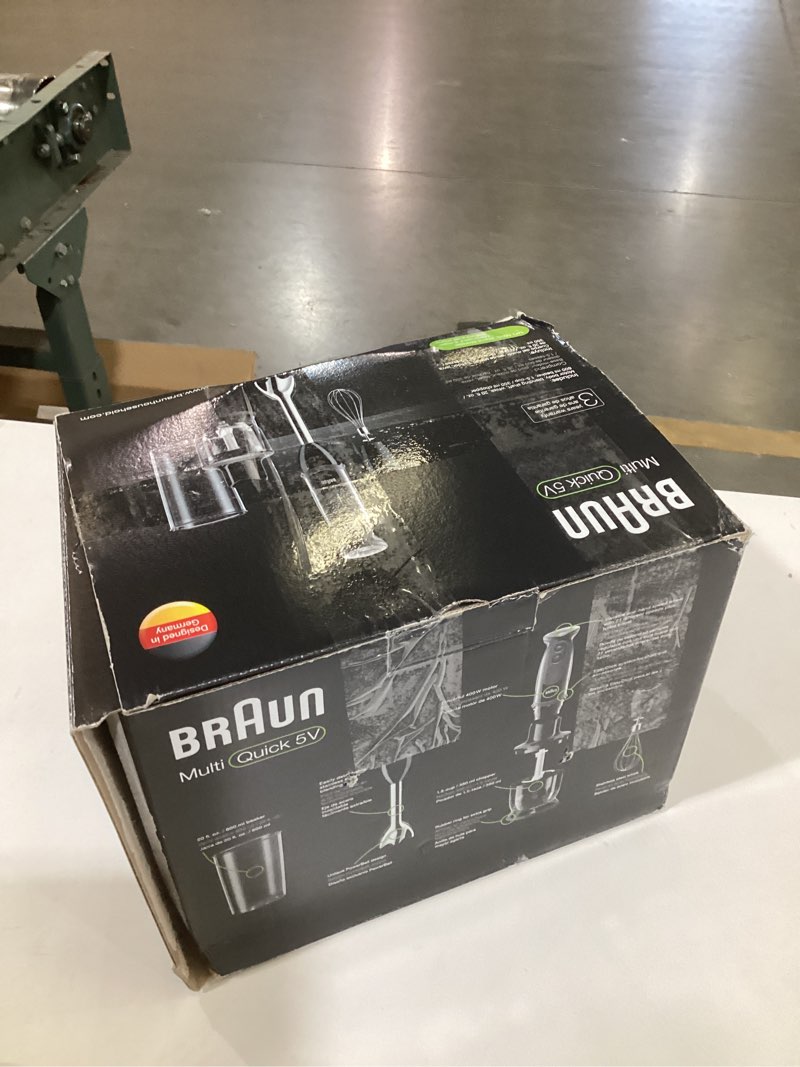 Condition photo showing As Is for Braun MQ5025 Hand Blender Multiquick Vario, MQ5025, Black Blender, Whisk, Beaker & Chopper