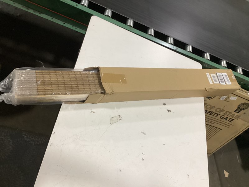 Condition photo showing New/Like New for lazblinds no drill bamboo roman shades, 20" w × 48" h, eastfield teak | cordless tool-free light filtering window treatment, roll up bamboo blinds for windows light filtering-eastfield teak 20" w × 48" h