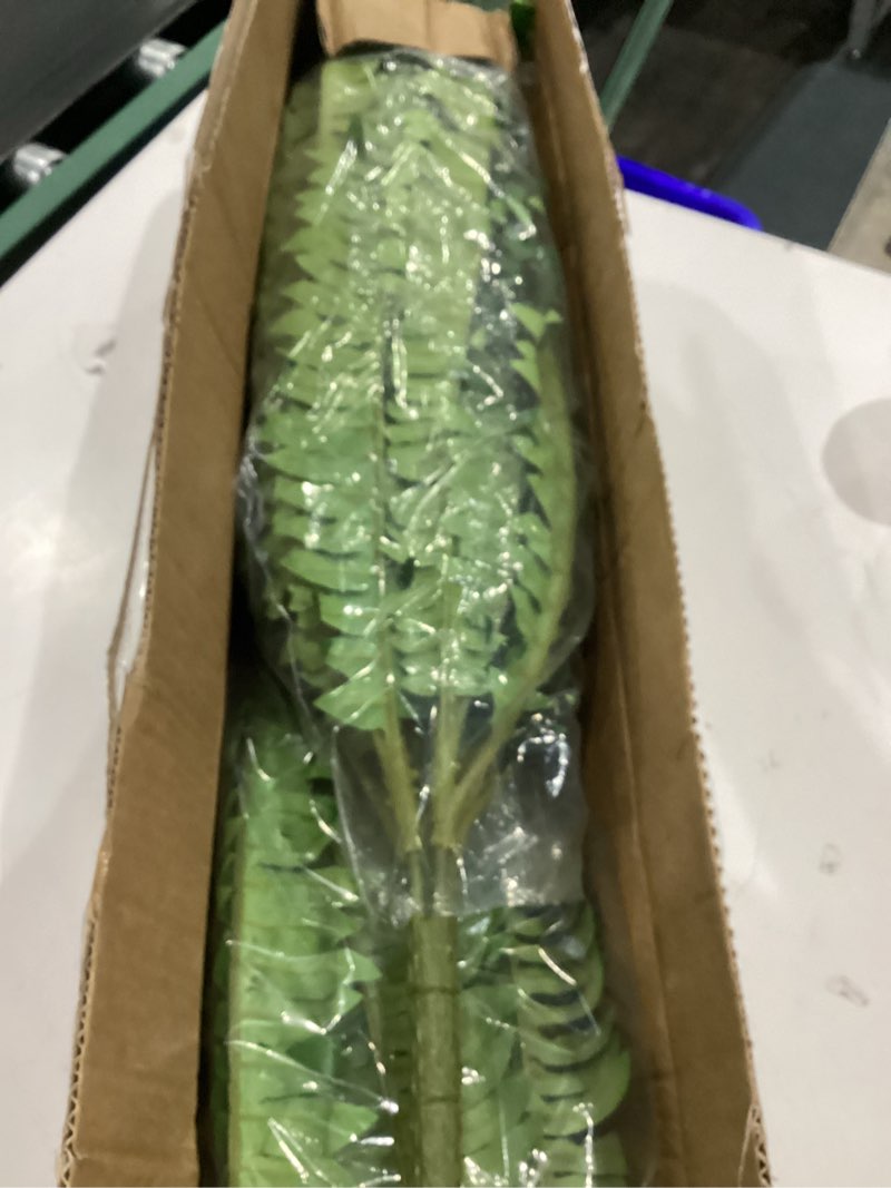 Condition photo showing Good Condition for 45" fake ferns, realistic large artificial bush plants, 2 artificial boston ferns with 59 fronds for outdoors planter indoor home garden porch decor green
