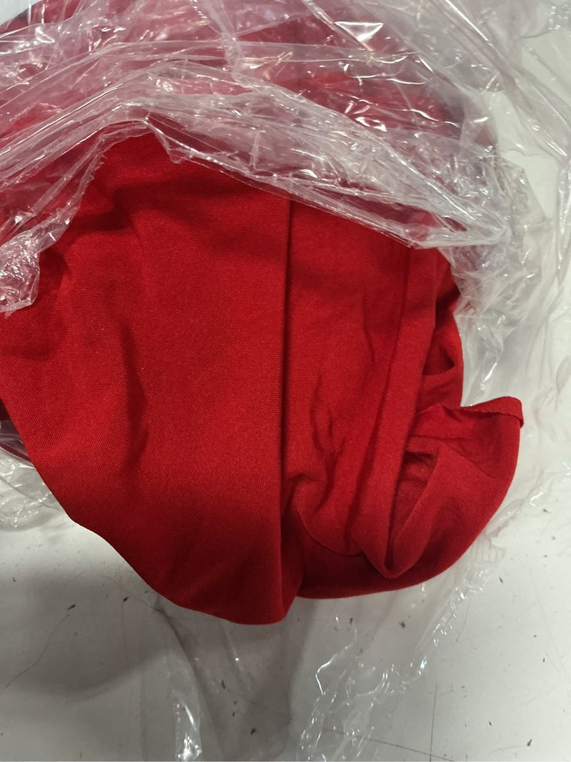 Condition photo showing Good Condition for smiry spandex tablecloth, elastic fitted stretch tablecloth for 6ft rectangle tables, waterproof washable table cover skirt for outdoor, wedding, banquet & parties (red, 72lx30wx30h inch) 72"x30" (rectangular) red