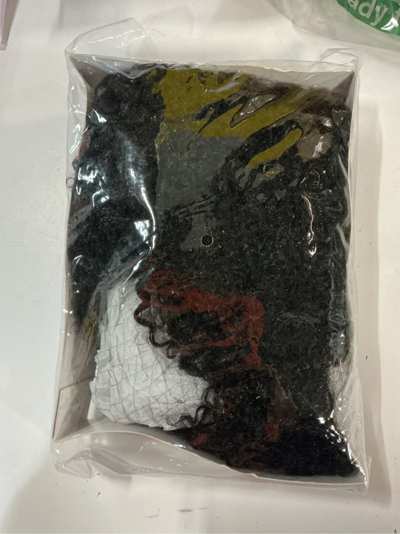Condition photo showing Good Condition for RUWISS Short Curly Human Hair Wig 10 Inch Brazilian Kinky Curly Wigs for Black Women Wigs with Bangs - Wear and Go Glueless, ZF-0702 Black Brown