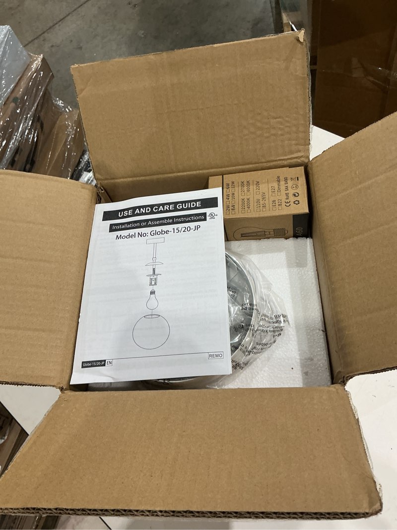 Condition photo showing Good Condition for globe semi flush mount ceiling light clear glass globe ceiling light matte black