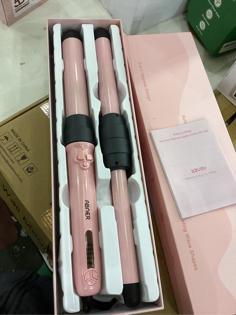 Rotating Curling Iron Set, Automatic Curling Wand for Long Hair, Easy to Use Hair Curler Get Effortl