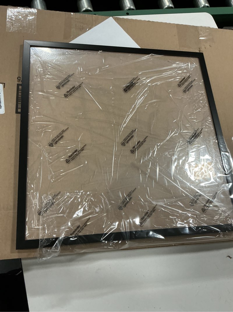 Condition photo showing As Is for Black Picture Frame, 18x18 Picture Frame for Square Photo Poster Canvas Certificate Document Display Horizontally or Vertically High Transparent Wall Gallery(Size 18 x 18 inches) Black (Pack of 1) 18x18