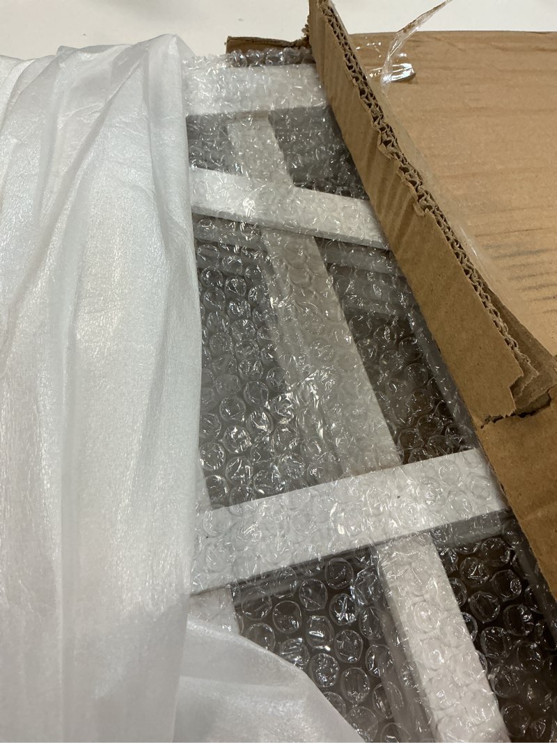 Condition photo showing As Is for Wooden Dog Gate Freestanding Pet Gate Foldable Pet Gate for Dogs,Indoor Dog Fences with 3Foot Supportershite,3Pane 23.6" Height-White.