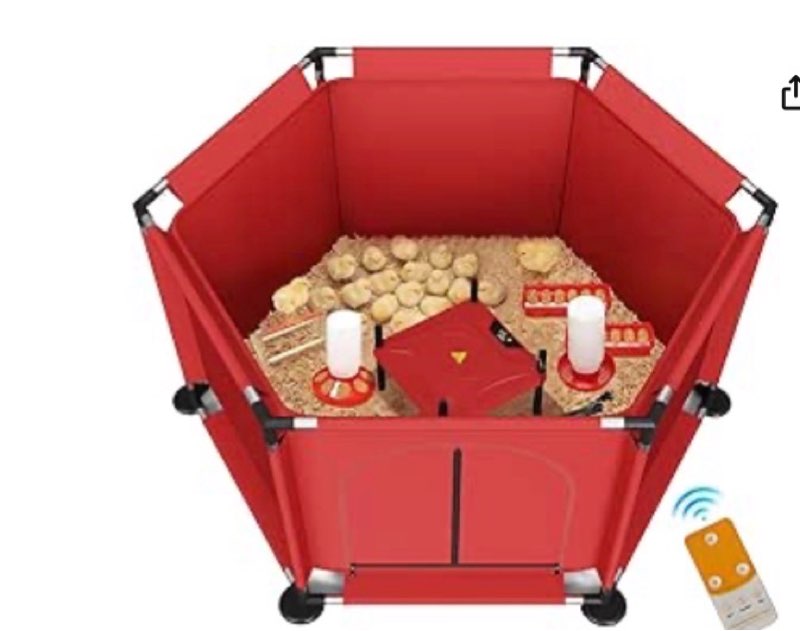 qvvcoop brooder box for chicks, all-in-one chick starter kit, stainless steel frame baby chicken bro( incomplete