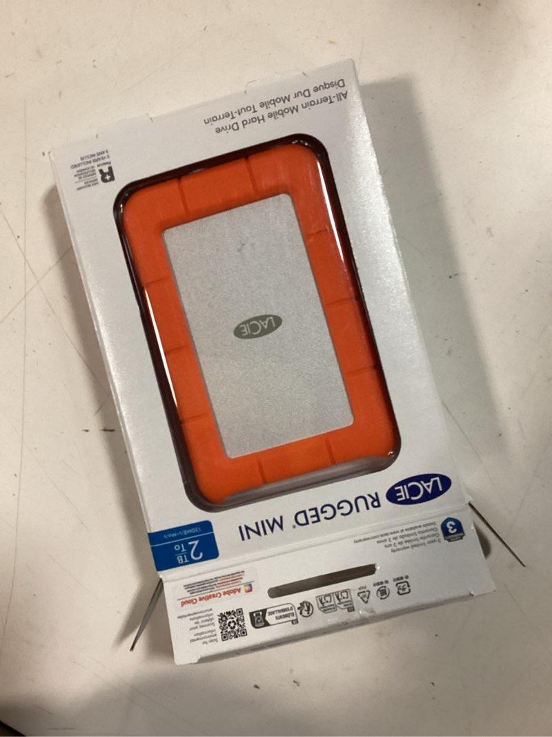 Condition photo showing New/Like New for lacie rugged mini 2tb usb 3.0 external portable hard drive