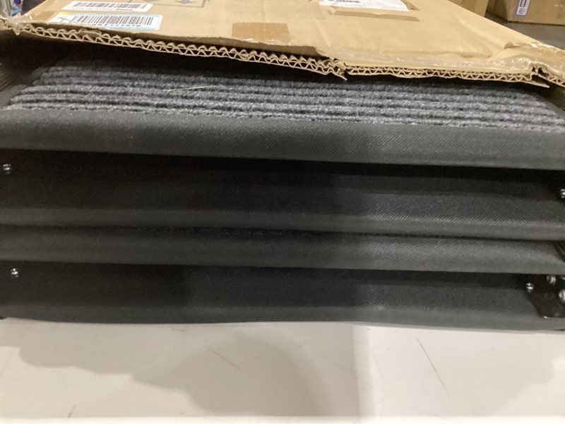 Condition photo showing As Is for pawstep 63” x 17” foldable aluminum dog ramp – 63-inch length for standard cars & suvs, 250 lb capacity, lightweight four-fold portable pet ramp (51014)