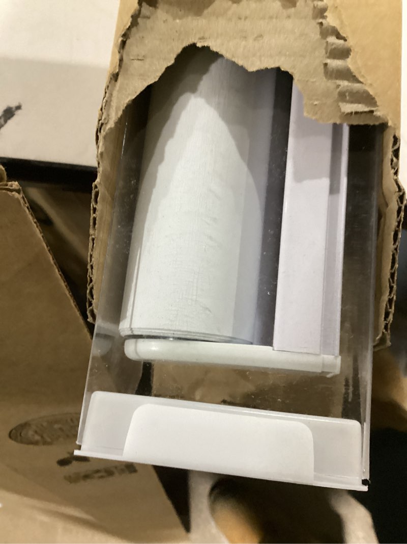 Condition photo showing As Is for AOSKY Cordless Roller Shades Blackout Blinds for Windows Room Darkening Rolled Up Shades with Spring System, UV Protection Window Shades Door Blinds for Home and Office (26" W x 72" H,White) 26"W x 72"H White