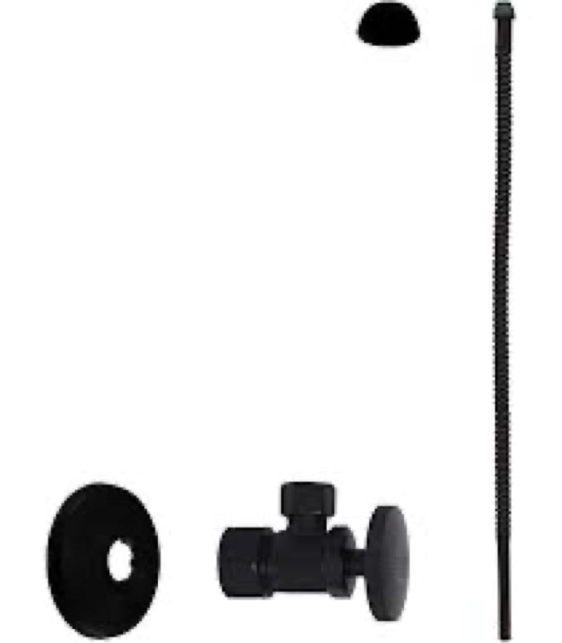 Westbrass A105KFH-62 5/8" x 3/8" OD x 20" Flat Head Toilet Riser Supply Line Kit with Round Handle A