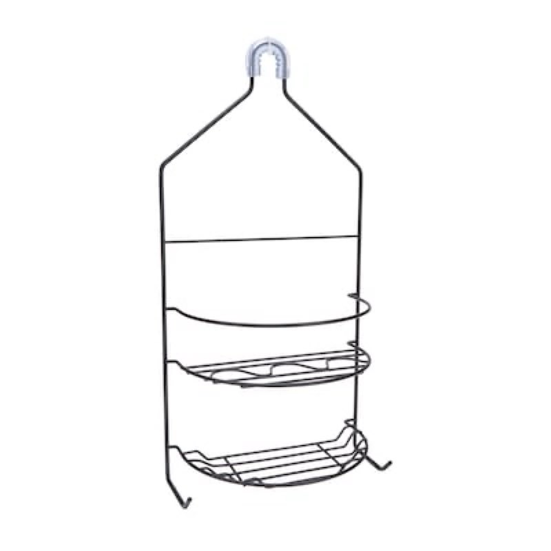 style selections black steel 2 -shelf hanging shower caddy 9.5-in x 5.12-in x 18.31-in